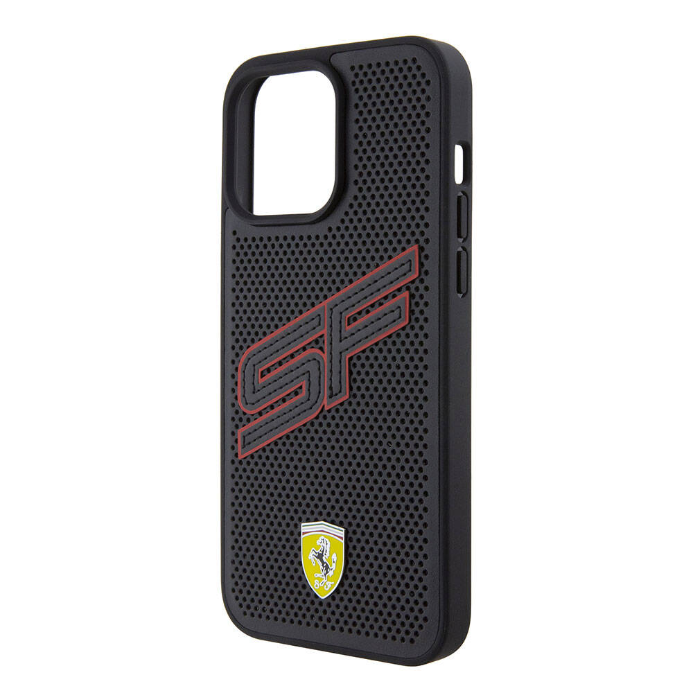 Ferrari iPhone 15 Pro Max Orjinal Lisanslı PU Delikli Arka Yüzey Metal Logolu Dikişli Büyük SF Yazılı Kılıf Ferrari iPhone 15 Pro Max Orjinal Lisanslı PU Delikli Arka Yüzey Metal Logolu Dikişli Büyük SF Yazılı Kılıf